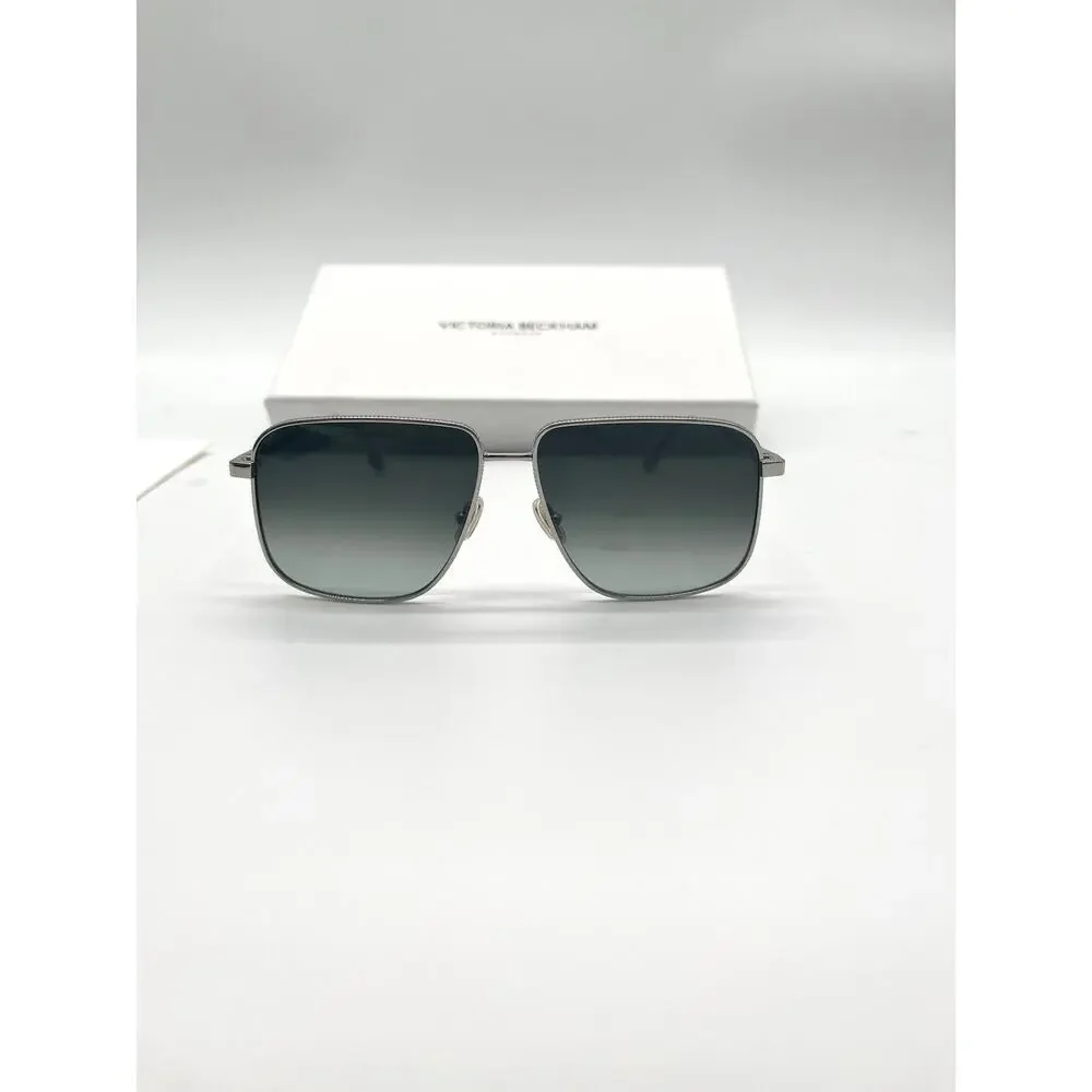 VICTORIA BECKHAM NEW Coin-Edge Navigator Sunglasses, Full Inclusion, Silver